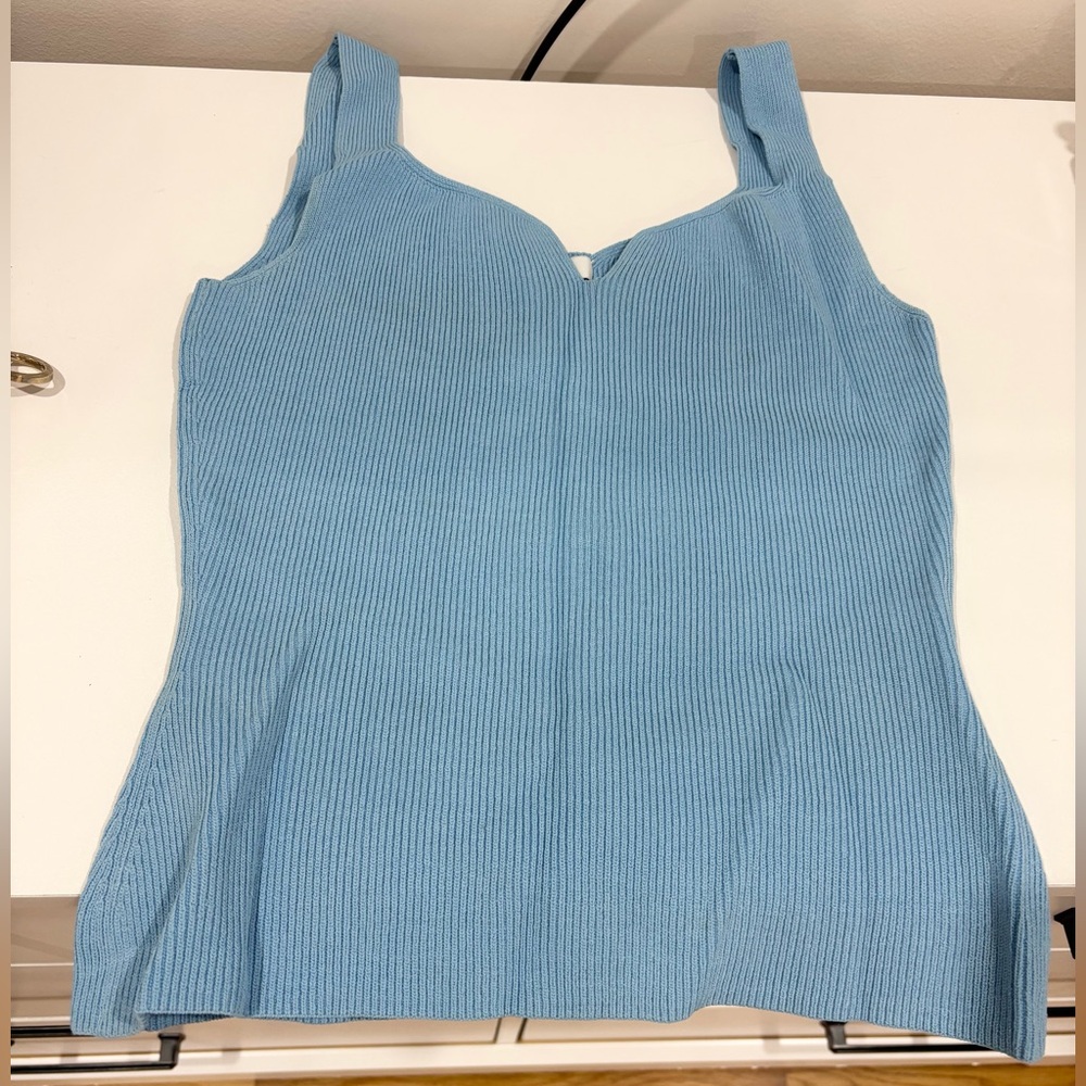Reiss Blue Ribbed Tank Top